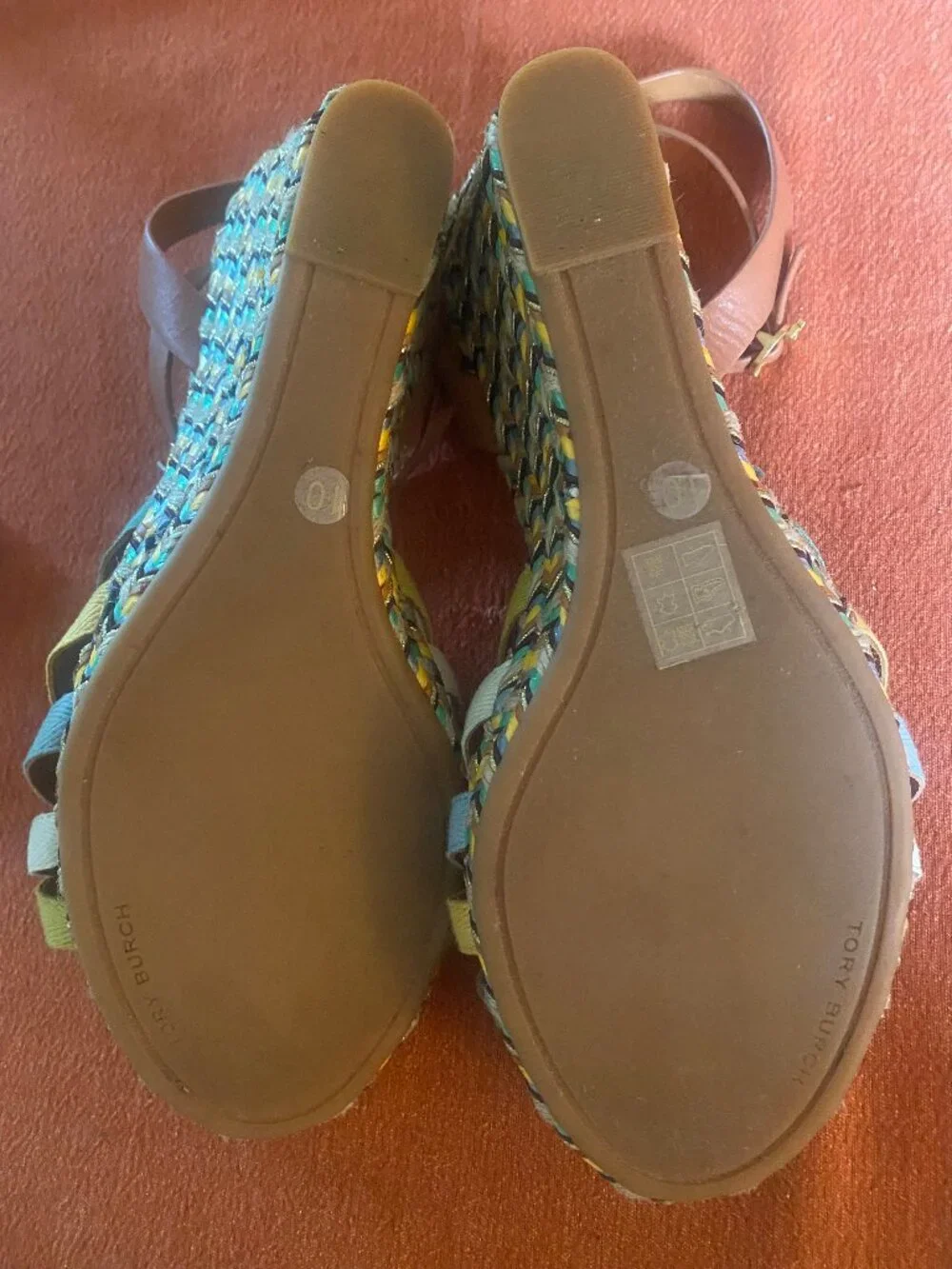 Tory Burch Colorblock Wedge Espadrille Sandals in Yellow/Multi